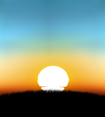 Wall Mural - sunset with gradient background 