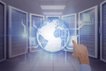 Poster - Composite image of businessman hand pointing something
