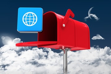 Poster - Composite image of red email postbox