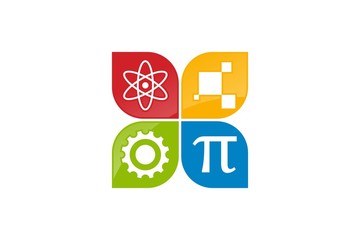 STEM logo template science technology engineering math icon