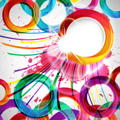 Canvas Print - abstract background with rounded design elements.