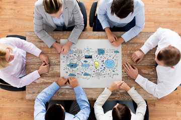 Canvas Print - business team with scheme meeting at office