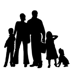 Wall Mural - Vector silhouette of a family.