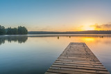 Fototapeta Pomosty - Sonnenaufgang am Schwarzer See, Mecklenburgische Seenplatte