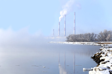 Wall Mural - Hydroelectric winter