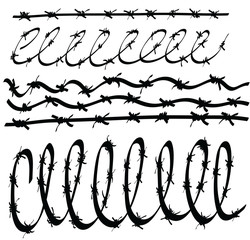 Wall Mural - cartoon set barbed wire