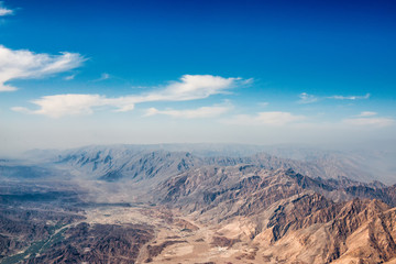 oman mountains aerial view landscape