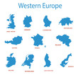 western europe - vector maps of territories