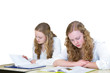 © benschonewille - Two caucasian teenage girls studying books for education
