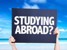 Studying Abroad? Card With Beach Background