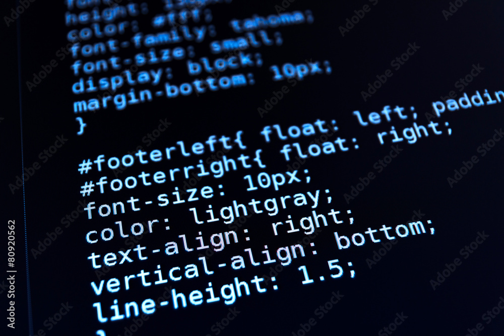 Program code on a monitor