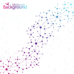 Poster - Geometric colorful background. Molecule and communication