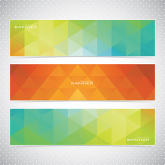Poster - Colorful Horizontal Set Of Banners Mosaic Backgrounds. Modern