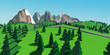 low poly beautiful mountains landscape