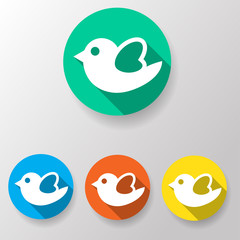 Wall Mural - Bird icon flat vector illustration