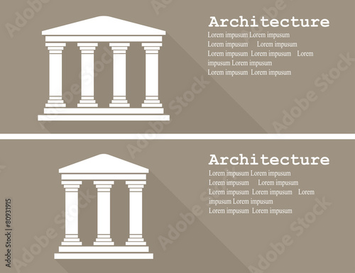 Fotografía Greek temple icon vector illustration flat