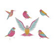 A collection of cute hand-drawn bird doodles