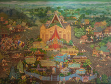 Thai Temple Painting Of Life