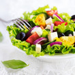 greek salad on a white bowl