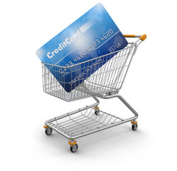 Poster - Shopping Cart and Credit Card (clipping path included)