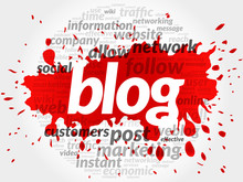 Red Blog Concept In Word Tag Cloud