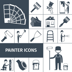 Painter icons set black