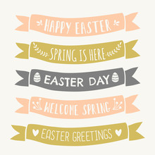 Easter Typographic Design Banners