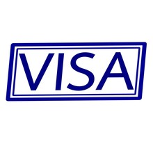 VISA Blue Stamp Text On White.