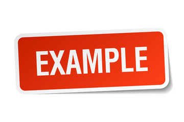 example red square sticker isolated on white