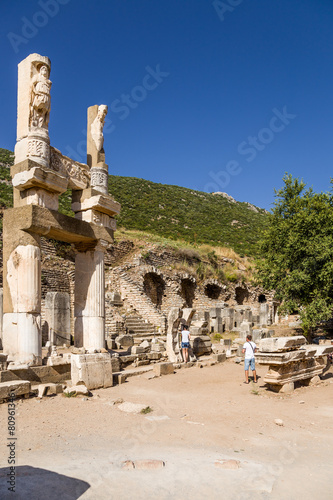Fotografie, Obraz Ancient Ephesus. The ruins of the Temple of Domitian, 81-96 AD