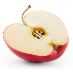 Wall Mural - Half of red apple isolated on white. With clipping path.