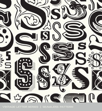 Seamless Vintage Pattern Letter S
