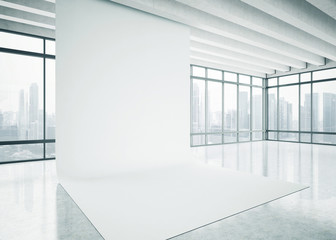 Wall Mural - White blank background in the bright office