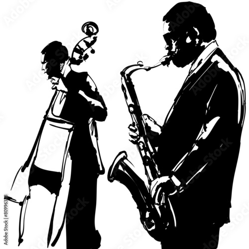Dekoracja na wymiar  jazz-z-saksofonem-i-kontrabasem