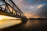 Fototapeta Fototapety z mostem - Stary kolejowy most zwodzony na Odrze w Szczecinie