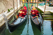 The traditional decoration on board, the gondola - Venice, Italy