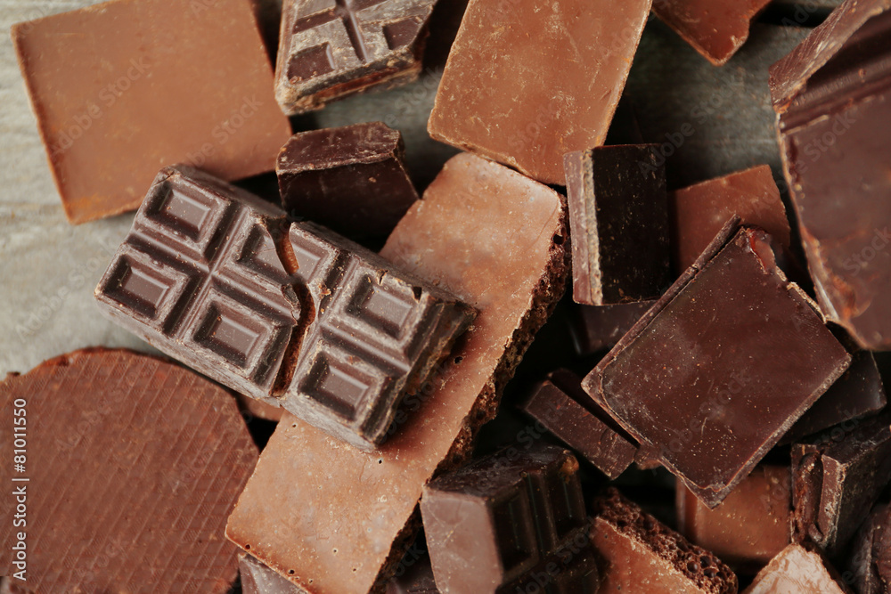 Set of chocolate, closeup