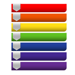 Poster - Blank Infographics colorful rainbow paper stripe banners on whit