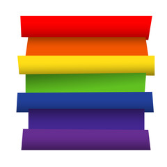 Poster - Blank Infographics colorful rainbow paper stripe banners on whit