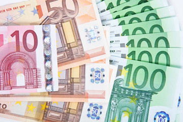 Euro banknotes background