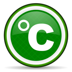 Fototapete - celsius green icon temperature unit sign
