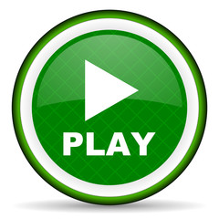 Poster - play green icon