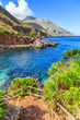 View of a typical coastline of Sicily, Italy