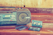 Old Cassette Tape And Player ,vintage Style