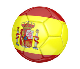 Wall Mural - Soccer ball, or football, with the country flag of Spain