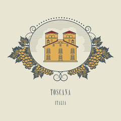 Wall Mural - Vintage wine label, vector