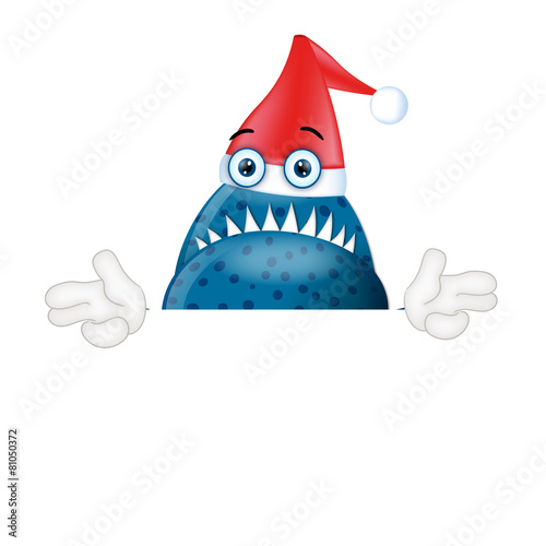 Fotografie, Obraz Monster Garry with santa clause hat christmas advertising space