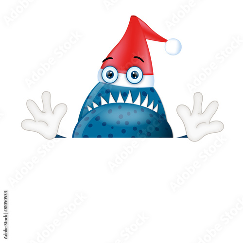 Fotografie, Obraz Monster Garry with santa clause hat christmas advertising space