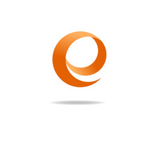 Orange Letter E Logo, Graphic Shape Icon
