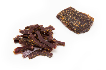 Canvas Print - Biltong, South African beef jerky meat.